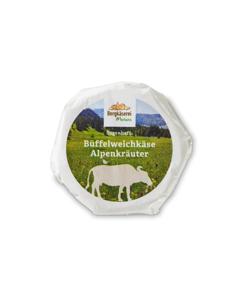 Soft buffalo cheese with alpine herbs